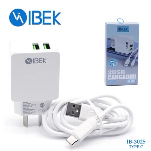 Cargador 3.1A tipo C IBEK - IB3025